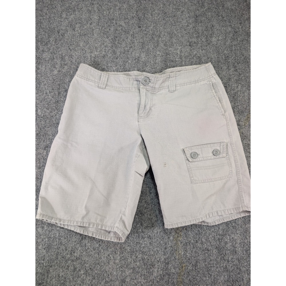 the north face cotton ripstop gray cargo shorts bottoms womens 10 long hiking - Picture 1 of 13